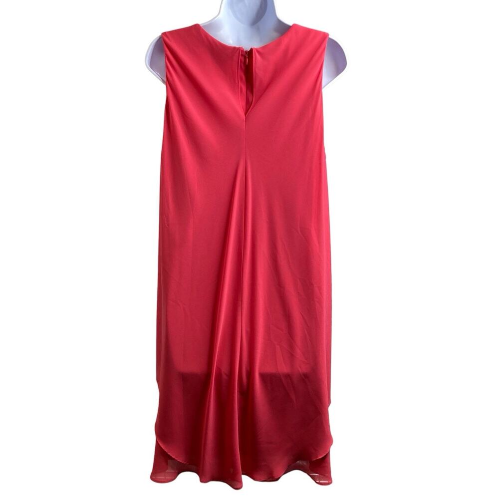 Lauren Ralph Lauren Womens Coral Layered Tunic Dress Size 14 Flowy Summer Beachy - Picture 2 of 13